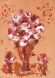 Antun Motika, Purple Flowers, 1974, oil on canvas