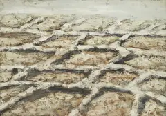 Field by Frano Šimunović, 1980-ih, oil on wood, sold Dec 2023
