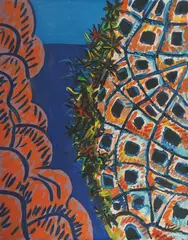Edo Murtić, Between Two Cliffs, 1985, oil on canvas