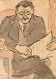 Theodor Pallady, Tabieturi, cca. 1950, acuarelă și tuș pe hârtie