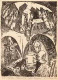 Ștefan Câlția, Golemul (după Gustav Meyrink), 1987, litografie