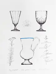 Ștefan Câlția, Două pahare, 2021, serigrafie