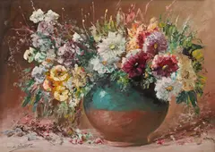 Coman Ardeleanu, Flori de primăvară, ulei pe carton