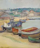Geo (George) Cardaş, Mahoane la mal, ulei pe carton