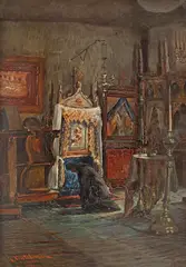 Aurel Vintilescu, Rugăciune, 1910, ulei pe lemn