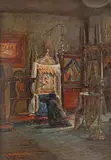 Aurel Vintilescu, Rugăciune, 1910, ulei pe lemn