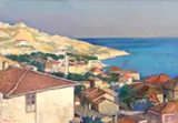 Grigore Negoşanu, Vedere din Balcic, ulei pe pânză lipită pe carton