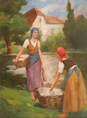 Vilmos Nagy, Spălătorese la râu, ulei pe pânză