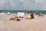 Pan Ioanid, La plajă, ulei pe carton