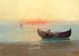 Dimitrie Florian, Plecarea la pescuit, ulei pe carton