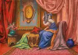 Mişu Teişanu, Interior oriental, pastel pe hârtie