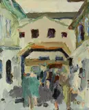 Hanul cu Tei by Ion Cristian (Pic) Popescu, ulei pe pânză, offered Nov 2023