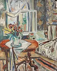 Florența Pretorian, Interior parizian, 1943, ulei pe pânză