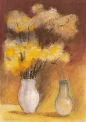 Costin Neamtu, Natură statică de atelier, pastel pe hârtie lipită pe carton