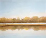 Marcel Bejgu, Vedere din Herăstrău, 1995, ulei pe pânză