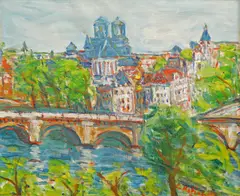 Coca Metianu, Vedere spre Notre-Dame, ulei pe pânză