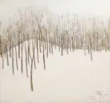 Peisaj liniștit by Constantin Piliuță, 1996, ulei pe placaj, sold Nov 2023
