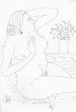 Nud by Constantin Piliuță, peniță pe hârtie, sold Nov 2023