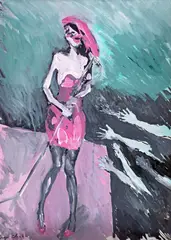 Andrei Chintilă, Disco, 1988, guașă pe hârtie