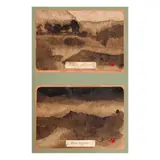 Ion Bitzan, Exodus Landscapes, 1993, bitum, pulbere de mică pe hârtie preparată manual, tuș pe hârtie, colaj de hârtie, ceară sigilară roșie