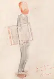 Corneliu Baba, Aurel Cojan, ceracolor și creion pe hârtie