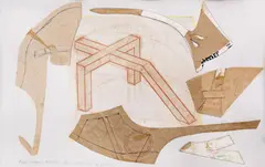Paul Neagu, To My Father, 1983-1993, colaj, pix și creion colorat