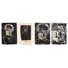 Mircia Dumitrescu, Pe gânduri, 2008, xilogravură