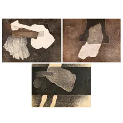 Forme pre-medeice by Geta Brătescu, 1977, litografie (3 piese), sold Nov 2023