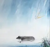 Ștefan Câlția, Icar, 2022, ulei pe pânză