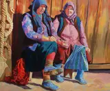 Dumitru Gorzo, Babe-n poartă, 2004, ulei pe pânză