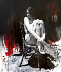 Paul Baraka Marat, Girl Without Her Funny Man, 2020, ulei pe pânză