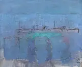 Marină la Constanța by Alexandru Ciucurencu, sfârșitul anilor '60, ulei pe pânză, offered Nov 2023