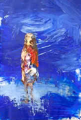 Pleci sau rămâi? by Francisc Chiuariu, 2022, ulei pe hârtie pânzată, sold Nov 2023