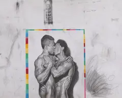 Paul Baraka Marat, Energy Drink, creion și colaj pe hârtie