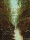 Francis Sydney Muschamp, Izvorul din pădure, ulei pe pânză