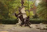 Carl Hornung Jensen, Monumentul lui Eugène Delacroix din Grădinile Luxemburg, 1906, ulei pe pânză