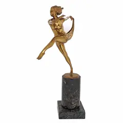 Josef Lorenzl, Dansatoare, Cca. 1930, bronz dore; marmură