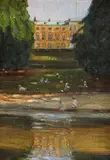Kai Lange, Grădina Palatului Frederiksberg, 1914, ulei pe pânză