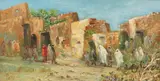 Lucien Perona, Scenă tunisiană, ulei pe lemn