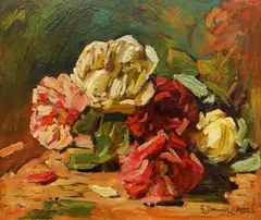 Georges Jeannin, Trandafiri, 1922, ulei pe carton