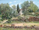 Frederic Amedee Auguste Pavel, Peisaj din Provence, ulei pe pânză