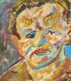 Autoportret by Vojin Bakić, tempera na papiru, offered Oct 2023