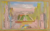 Milivoj Uzelac, Vrtovi Versaillesa, gvaš na papiru