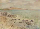 Ljudevit Sestic, More kod Šibenika, cca. 1945., ulje na platnu