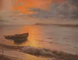 Mato Celestin Medović, Suton s brodovima, 1908.-1912., ulje na platnu