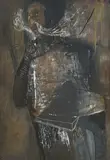 Ivan Šebalj, Pušač, 1950., tempera i ulje na papiru