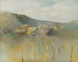 Josip Vaništa, Kuće u Dubrancu, 1985.-1986., ulje na platnu