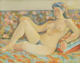 Vilim Svečnjak, Akt na sofi, 1938., ulje na platnu