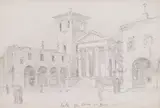 Tomislav Krizman, Augustov hram u Puli, 1934., olovka na papiru