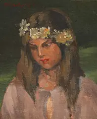 Miroslav Kraljević, Djevojčica, 1913., ulje na platnu pričvršćeno na šperploču